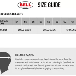 bell mag helmet size guide